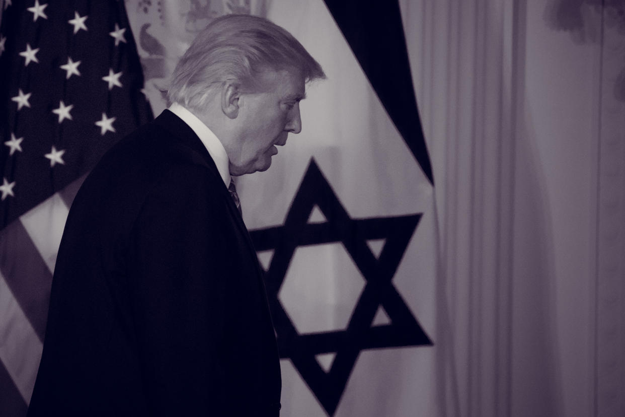 President Trump and Prime Minister Benjamin Netanyahu of Israel (not pictured) at a joint press conference in the East Room of the White House on Feb. 15, 2017. (Photo: Cheriss May/NurPhoto via Getty Images)