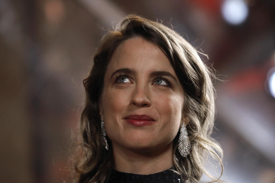 Actress Adele Haenel arrives to attend the Cesar award ceremony, Friday, Feb. 28, 2020 in Paris. The Cesar awards ceremony for France is the equivalent of the Oscars. (AP Photo/Christophe Ena)