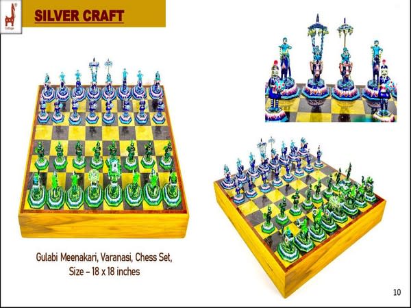 Prime Minister Narendra Modi gifted US Vice President Kamala Harris a Gulabi Meenakari Chess Set. (ANI)