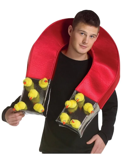<p>When you need something quick and easy, go for the chick magnet costume. All you really need for this punny costume is the magnet — it’s that easy! Dress in all black, put the magnet around your neck and have a great Halloween night.</p><p><a class="link " href="https://www.amazon.com/Party-America-Chick-Magnet-Costume/dp/B002INPUO8?tag=syn-yahoo-20&ascsubtag=%5Bartid%7C10055.g.2750%5Bsrc%7Cyahoo-us" rel="nofollow noopener" target="_blank" data-ylk="slk:SHOP CHICK MAGNET;elm:context_link;itc:0;sec:content-canvas">SHOP CHICK MAGNET</a></p>