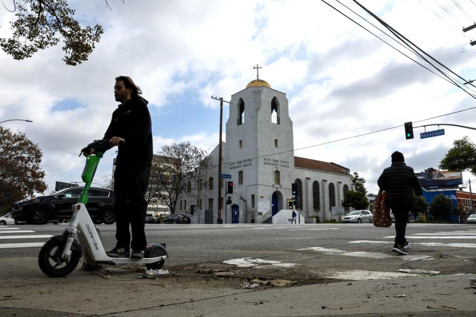 The Echo Park United Methodist Church, which is currently closed, has been a community beacon for 100 years.