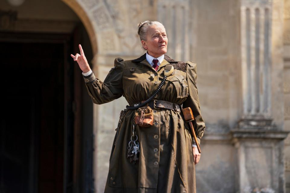 Emma Thompson as Agatha Trunchbull in Netflix's "Matilda the Musical."