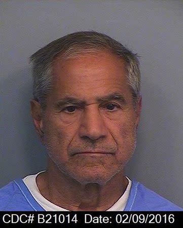 Sirhan Sirhan is shown in this handout photo taken February 9, 2016, and provided by the California Department of Corrections and Rehabilitation. Sirhan, the assassin of Democratic presidential candidate Robert Kennedy in 1968, faces a California parole board for the 15th time on Wednesday. REUTERS/California Department of Corrections and Rehabilitation/Handout via Reuters