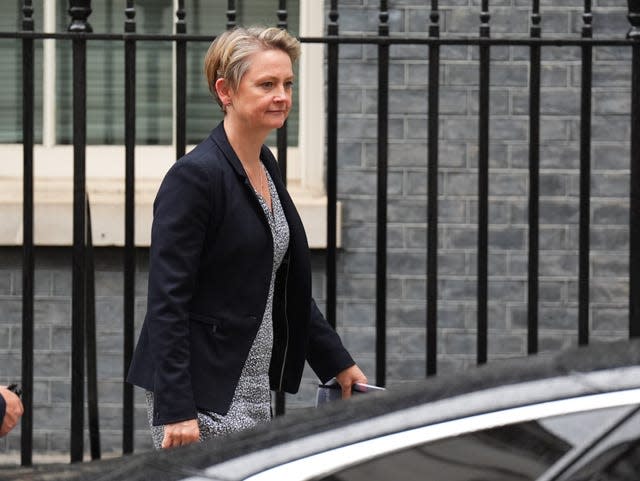 Yvette Cooper leaving Downing Street