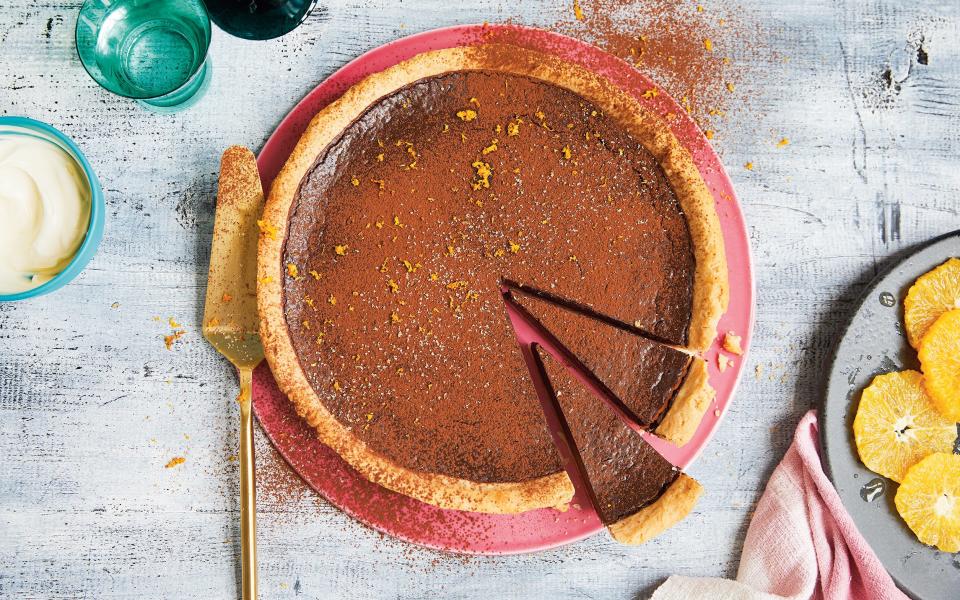 Mexican chocolate chilli tart recipe - Helen Cathcart