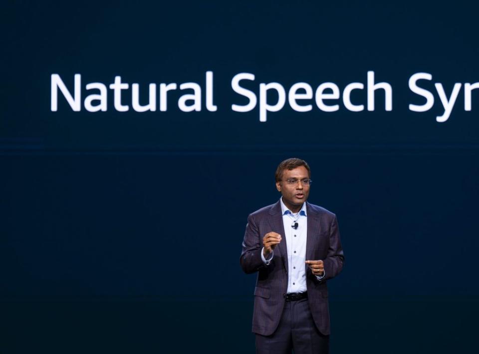 Rohit Prasad, SVP and head scientist of Alexa AI at the Amazon Devices and Services event in September 2023. Photographer: Al Drago/Bloomberg via Getty Images