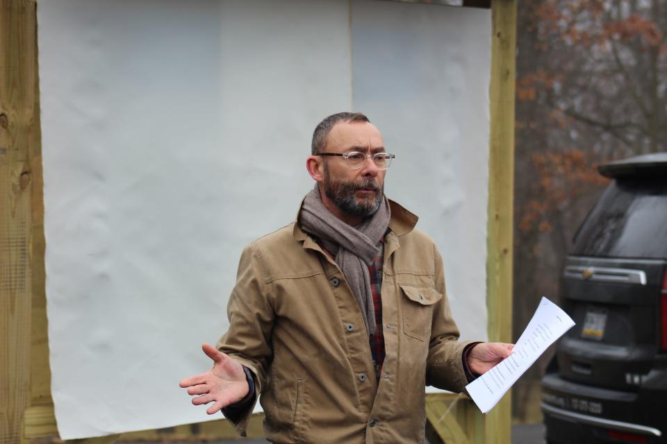 Joseph Morales opened the ceremony by giving a short history of the park, and a preview of what's to come.