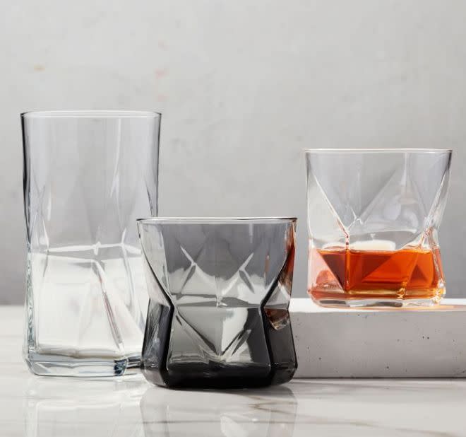 These tumbler glasses have a modern crinkle-cut design. Find them for $33 at <a href="https://fave.co/367mARb" target="_blank" rel="noopener noreferrer">West Elm</a>.