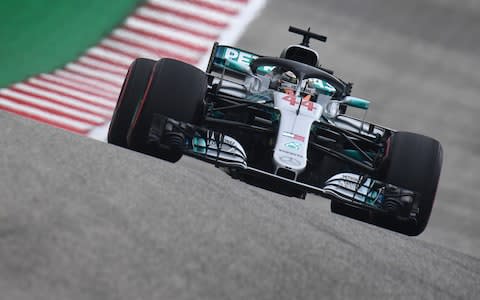  Lewis Hamilton of Great Britain driving the (44) Mercedes AMG Petronas F1 Team Mercedes WO9 on track during final practice for the United States Formula One Grand Prix at Circuit of The Americas on October 20, 2018 in Austin, United States. - Credit: getty images