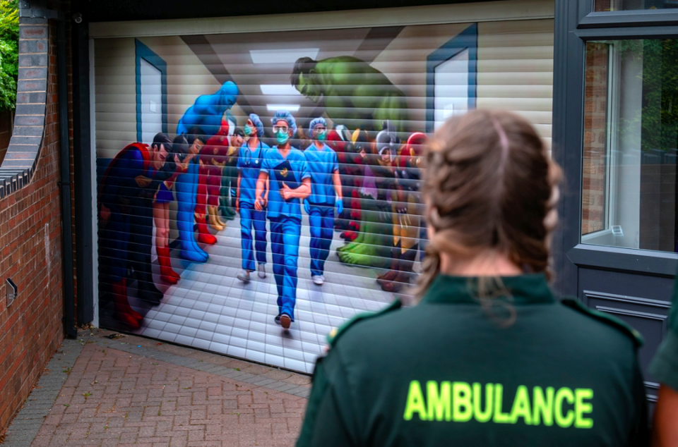 The NHS mural has been popular with passers-by. (SWNS)