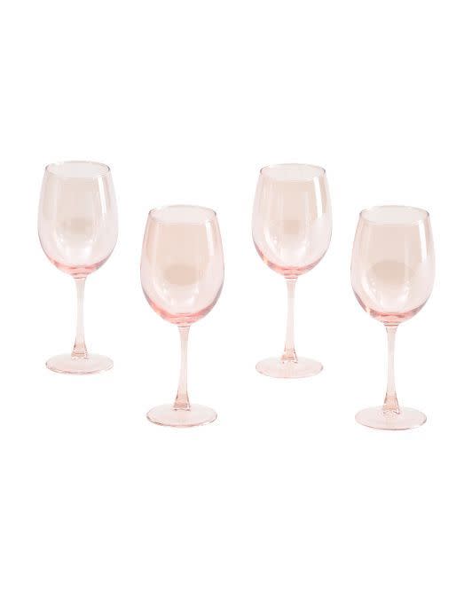 <p><a href="https://tjmaxx.tjx.com/store/jump/product/home-shop-by-category-kitchen-tabletop/Set-Of-4-Blush-Lustre-Stemmed-Wine-Glasses/1000831647" rel="nofollow noopener" target="_blank" data-ylk="slk:Shop Now;elm:context_link;itc:0;sec:content-canvas" class="link rapid-noclick-resp">Shop Now</a></p><p>Blush Lustre Stemmed Wine Glasses</p><p>TJ Maxx</p><p>$14.99</p>