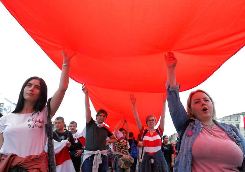 Opposition demonstration to protest against presidential election results in Minsk