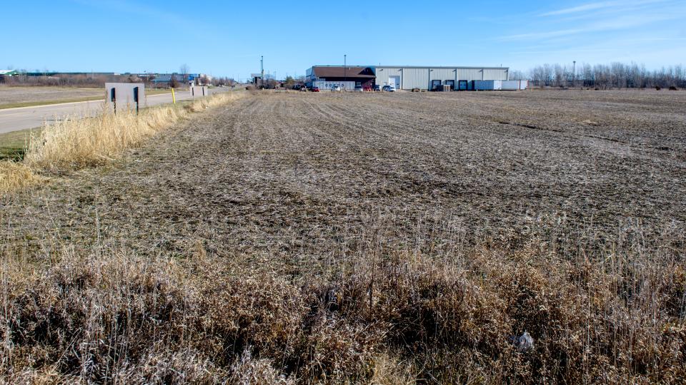 A new Titan Fitness facility is planned for this farm field on Townline Road near the intersection with W. Grand Parkway next to Marcone Supply in North Peoria.