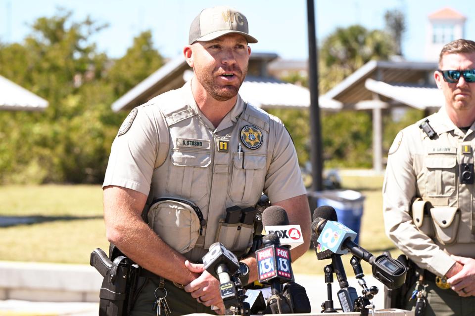 Florida Fish and Wildlife Conservation Commission Capt. Steven Stasko said waves in the Gulf of Mexico were still in the five-to-six foot range Monday, which was hampering line-of-sight search for boats, which made the aerial search that much more crucial.