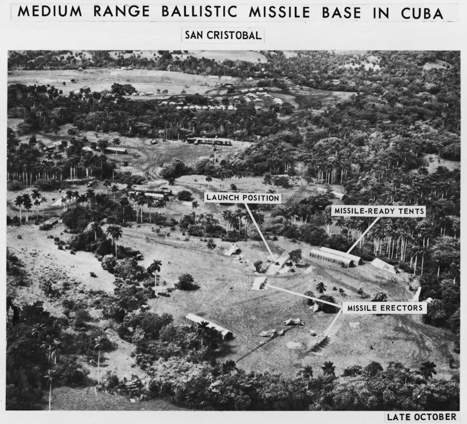 An aerial photo of a missile base in Cuba.