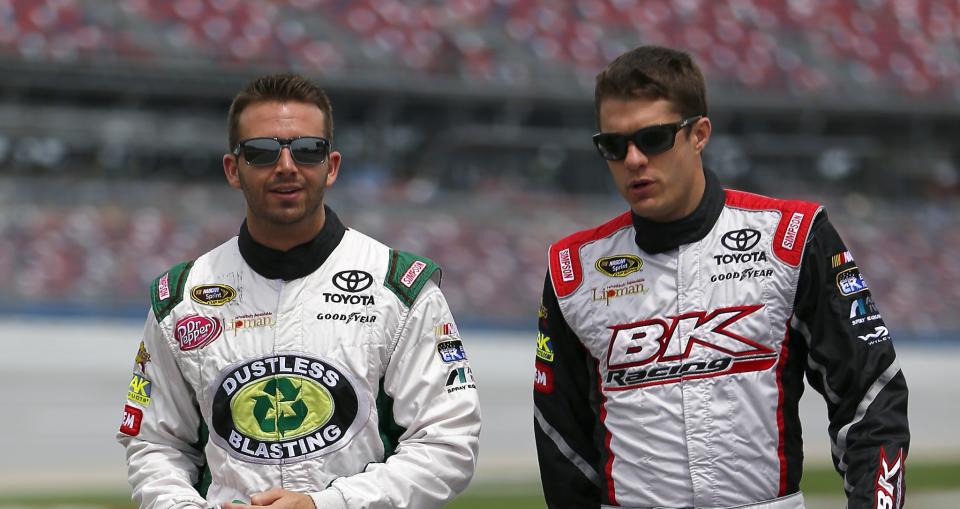 Matt DiBenedetto (L) finished sixth at Bristol in the spring. (Getty)