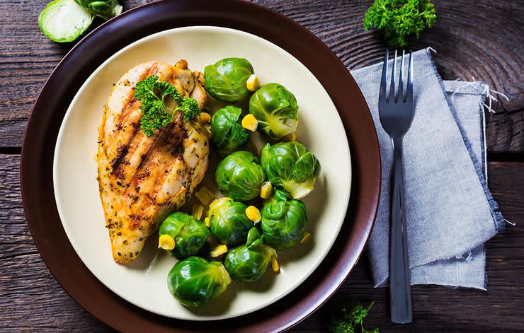 Brussels Sprouts with Grilled Chicken