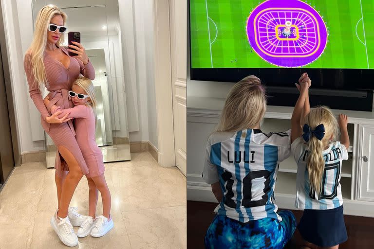 Luciana Salazar compartió cómo vivió el encuentro de Argentina vs. Polonia con su hija Matilda