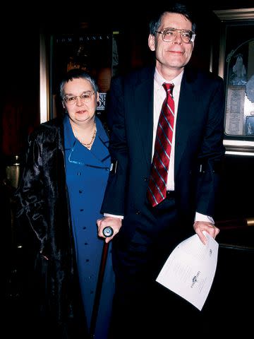 <p>Robin Platzer/Getty</p> Tabitha and Stephen King arrive at the premiere of the motion picture adaption of 'The Green Mile' in 1999