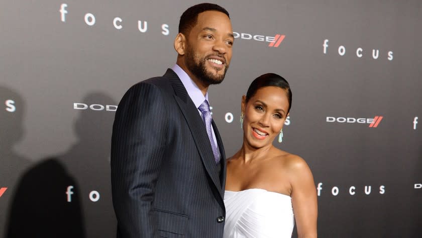 Actors Will Smith and Jada Pinkett Smith attend the Los Angeles Premiere of "Focus" at TCL Chinese Theatre on Feb. 24, 2015.