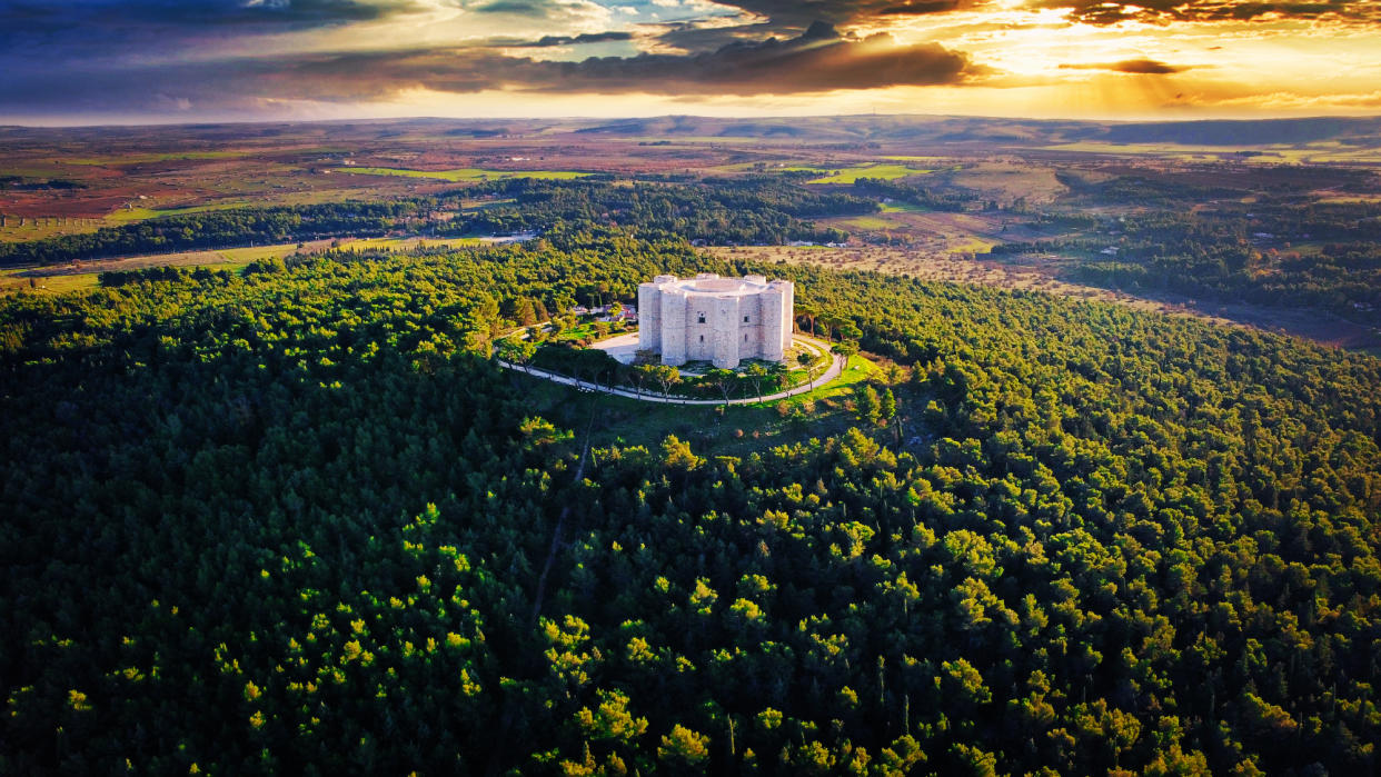  Sunset on Castel del Monte, Apulia, Italy. 