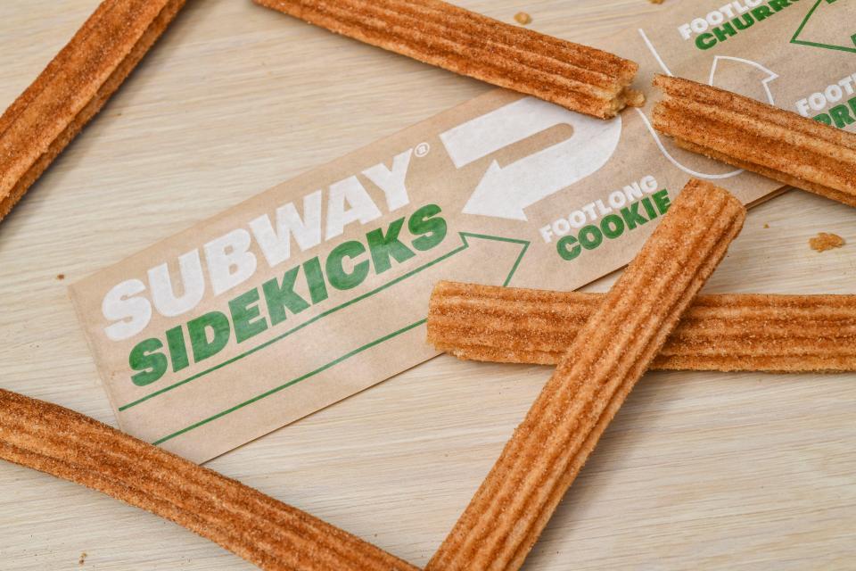 Subway's new footlong churro is pictured.