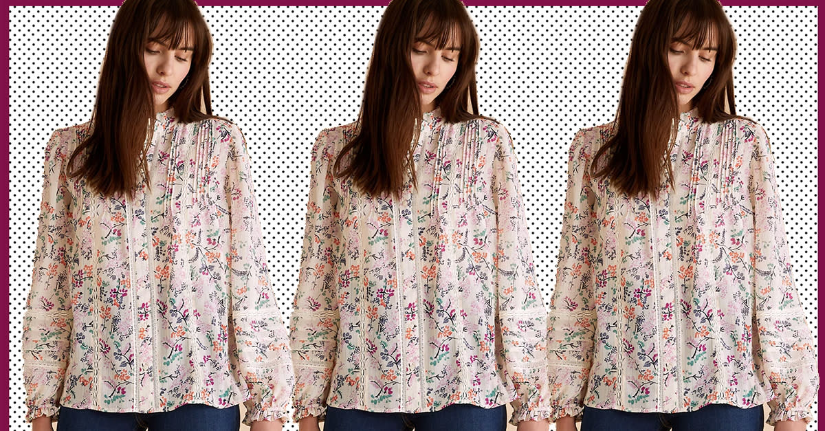 This gorgeous floral blouse is back in stock and a spring must-have. (Marks & Spencer)