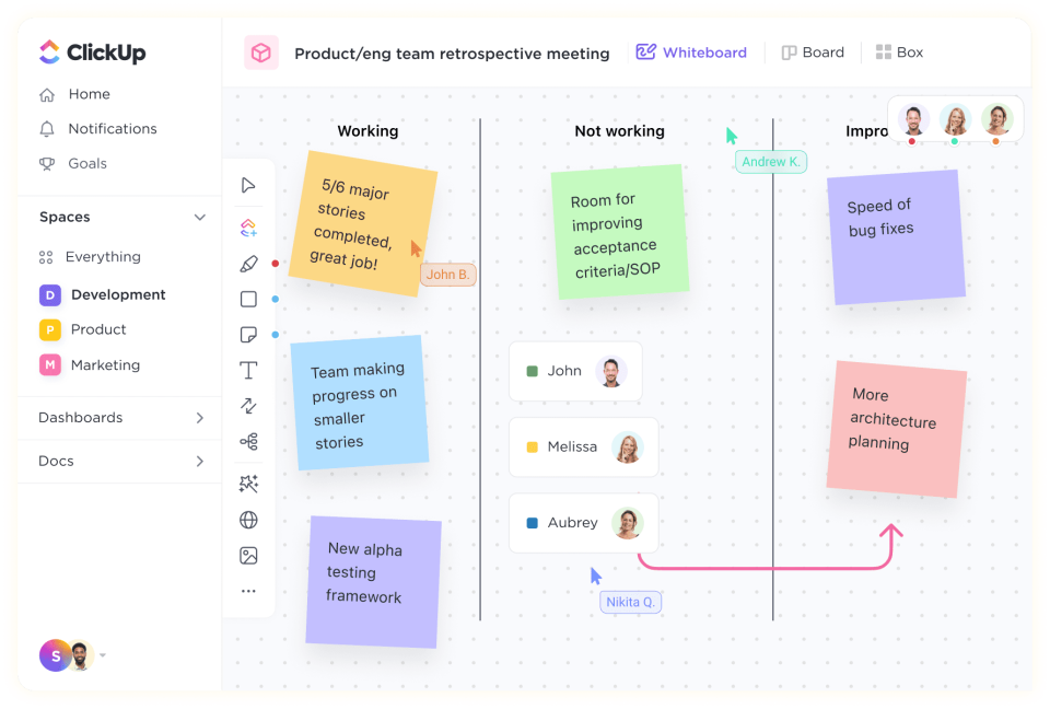 ClickUp whiteboard