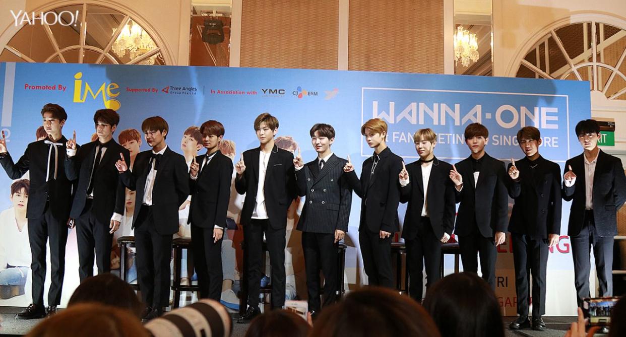 South Korean boyband Wanna One during their appearance in Singapore. (Photo: Yahoo Lifestyle Singapore)