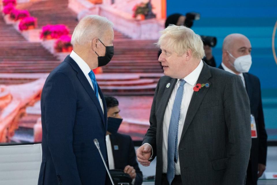 US President Joe Biden, pictured with Boris Johnson during the G20 summit in Rome, has looked to resolve trade disputes since coming to office (Stefan Rousseau/PA) (PA Wire)