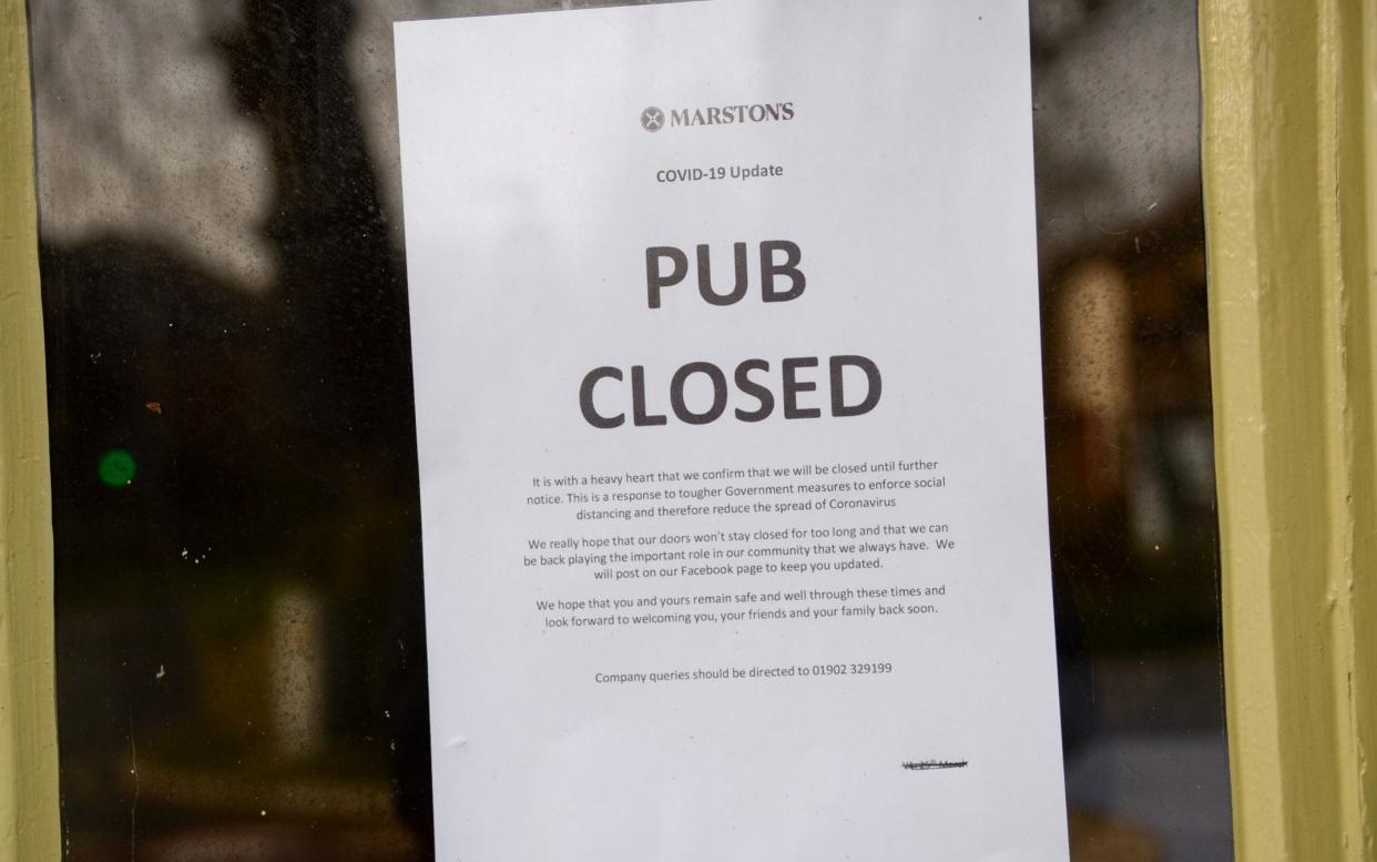 A 'pub closed' sign is seen in Dorchester, Dorset, as Britain's third lockdown continues in January -  Getty Images 