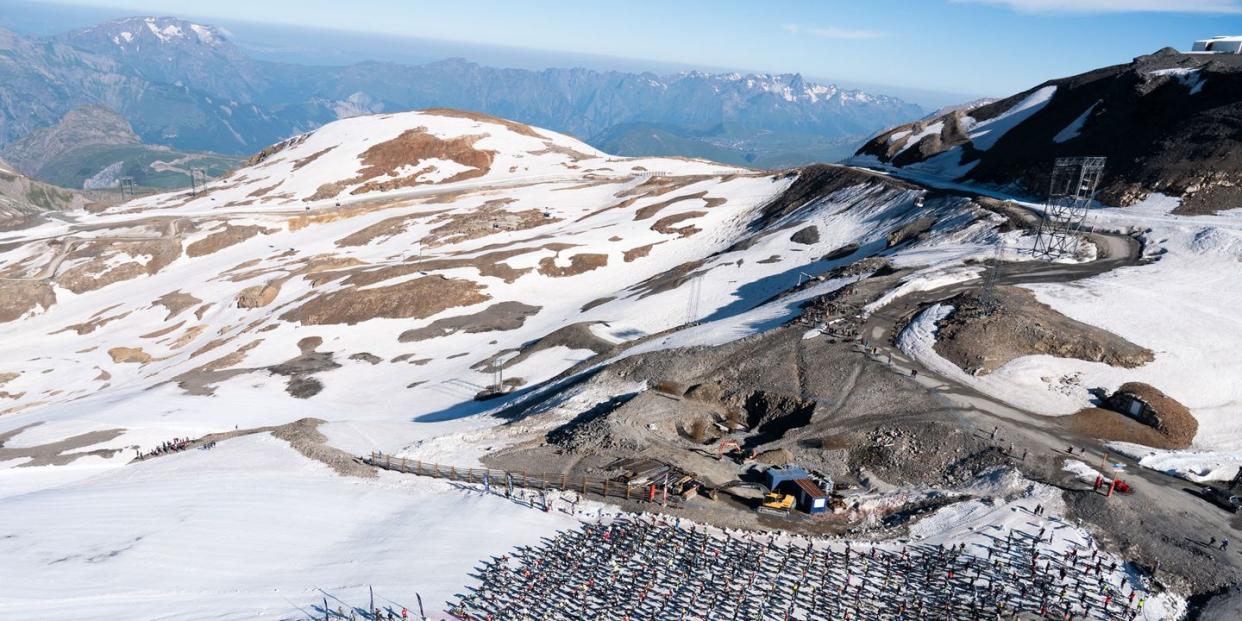 a high angle view of a mountain