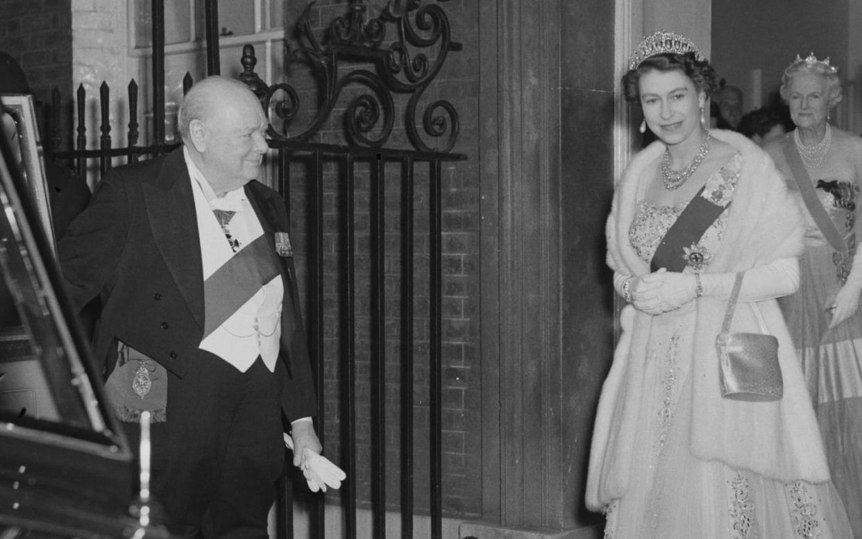 The exhibition will tell the story of the relationship between Sir Winston Churchill and the Queen, both seen here after having dinner at 10 Downing Street - Fox Photos/Getty Images