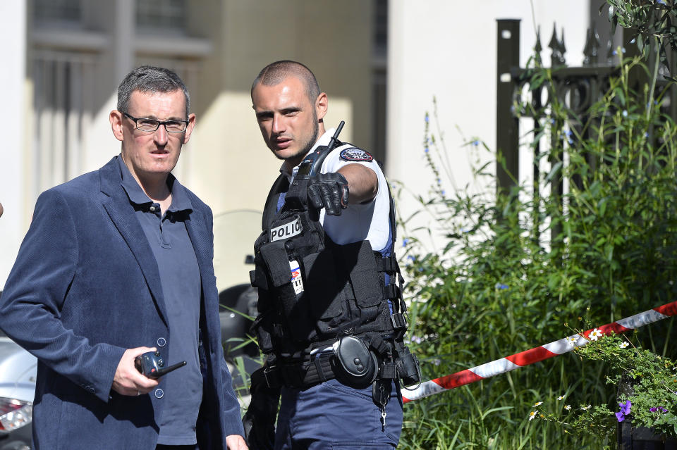 <p>Police secure the area where a group of soldiers were hit by a car on August 9, 2017 in Paris, France. (Photo: Aurelien Meunier/Getty Images) </p>