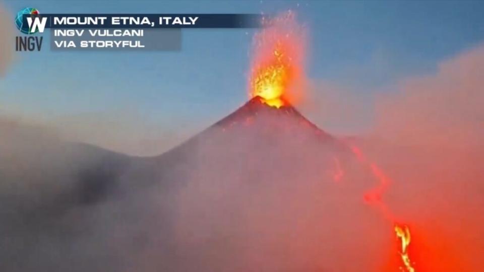 Caméra filmant l'Etna, juillet 2024. // Source : WeatherNation