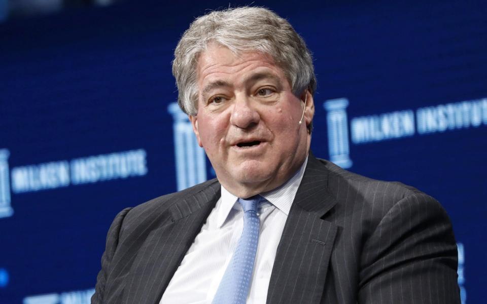 FILE: Leon Black, chairman and chief executive officer of Apollo Global Management LLC, at the Milken Institute Global Conference in Beverly Hills, California, U.S., on Tuesday, May 1, 2018. After months of ugly headlines about his business dealings with notorious sex offender Jeffrey Epstein, Black has stepped down as Apollo Global Management chief executive officer. Insiders, speaking on the condition they not be named, described the drama late Monday after the board revealed that Black had paid a startling $158 million for Epsteinâ€™s advice. Still, the iconic dealmaker will remain chairman, while his preferred partner replaces him as chief executive officer. Photographer: Patrick T. Fallon/Bloomberg - Patrick T. Fallon/Bloomberg
