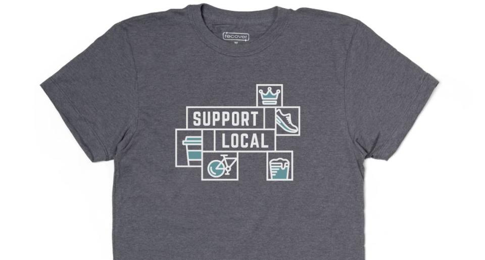 Sales of Recover Brand’s Support Local shirt will go toward helping Charlotte businesses.