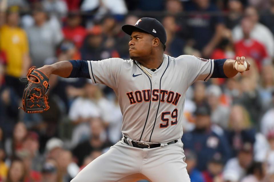 Astros starting pitcher Framber Valdez is one of two pitchers to reach at least seven innings in a start this postseason. He went eight innings in ALCS Game 5.