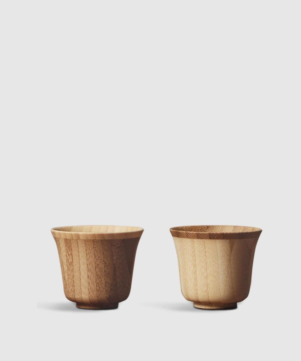 1) Pair of Bamboo Sake Cups