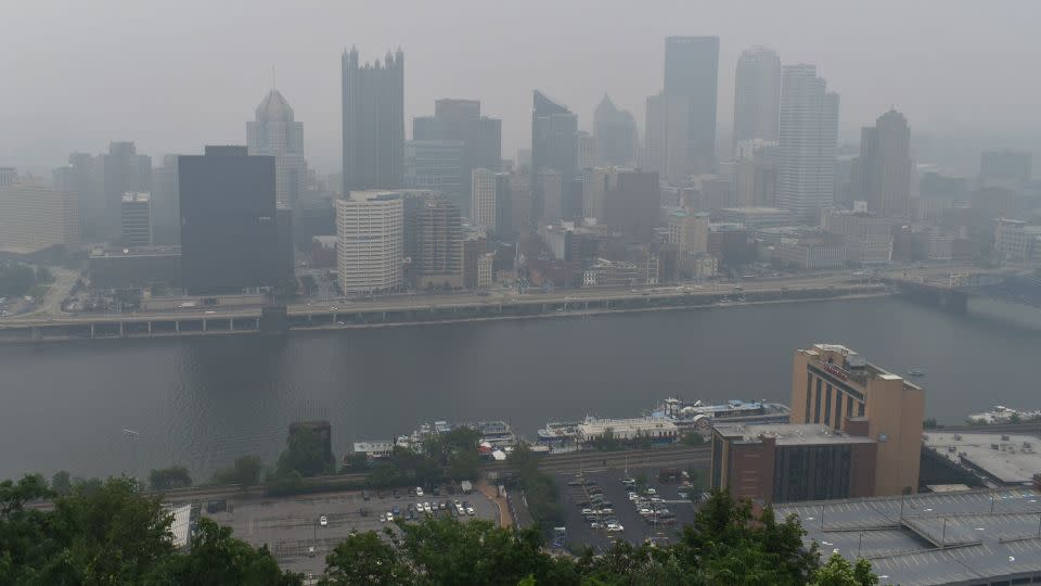 A thick haze blankets Pittsburgh on Wednesday morning. - Chrissy Suttles/Beaver County Times/USA Today Network