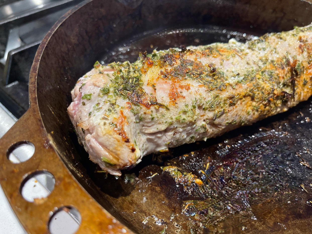 Cook your tenderloin fast and hot in order to brown the outside while still keeping it a little pink on the inside. (Ali Rosen)