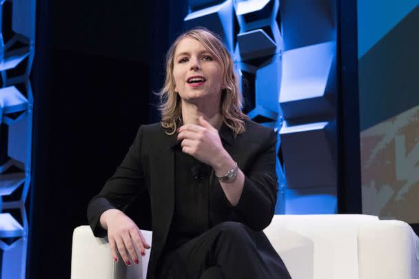 PHOTO: In this March 13, 2018, file photo, network security expert Chelsea Manning talks onstage during the SXSW Interactive session 'Free Radical: Chelsea Manning with Vogue's Sally Singer' in Austin, Texas. (Jim Bennett/WireImage via Getty Images, FILE)