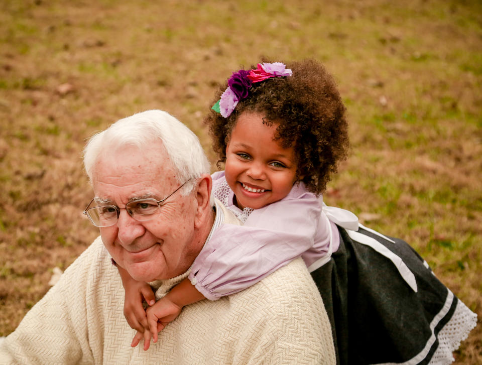 Kira Neely, 6, with her grandfather, Marvin Neely, 81. (Rich Fiallo / Stone-Hall Photography)