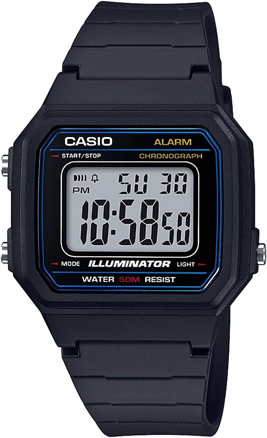 Casio men's digital watch against white background