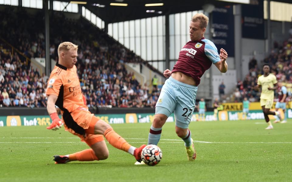 Arsenal's new goalkeeper Aarron Ramsdale was impressive in between the posts - GETTY IMAGES