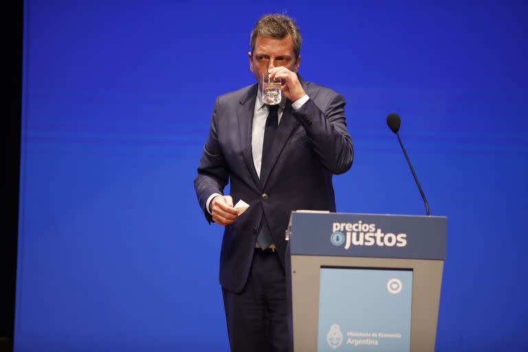 Sergio Massa durante el lanzamiento de "Precios Justos"