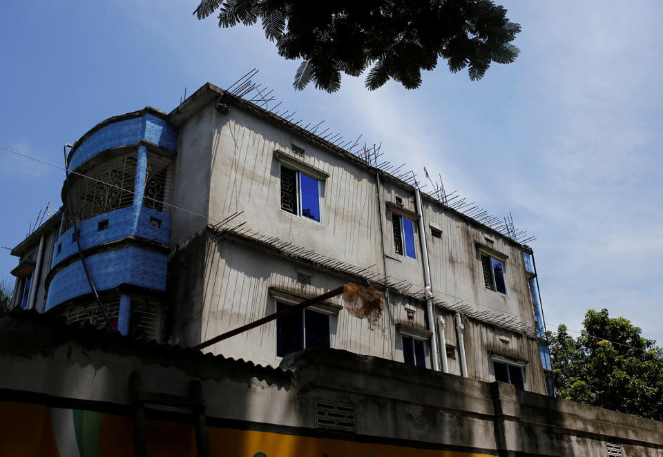 View of a house where police says militants were killed