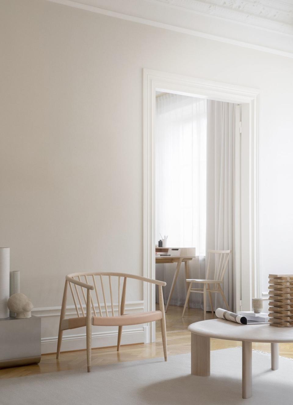 <p>For its centenary year, British design brand Ercol is launching new pieces that celebrate its long legacy of craftsmanship while looking forward to a new era. Our highlight is the ‘Reprise’ chair, a collaboration with Copenhagen studio Norm Architects, which reimagines the brand’s hallmark spindles ina minimalist lounge chair. And, as with all Ercol pieces, it’s made with care using sustainable practices and materials, ensuring it can be loved for years to come. Available this autumn, and for pre-order now. <a href="https://www.ercol.com" rel="nofollow noopener" target="_blank" data-ylk="slk:ercol.com;elm:context_link;itc:0;sec:content-canvas" class="link ">ercol.com</a></p>