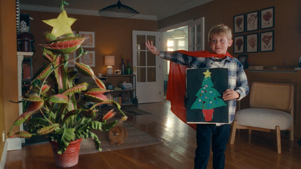 The new John Lewis Christmas advert for 2023 shows a young boy growing his giant Venus fly trap named Snapper. (John Lewis)