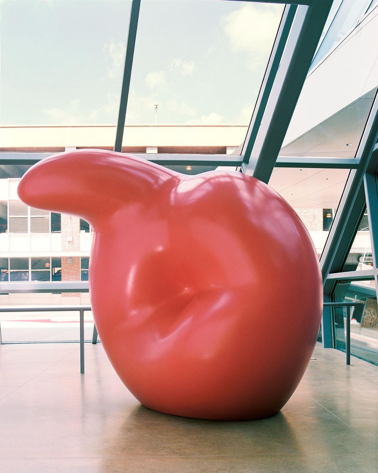 The Inverted Q, one of the Akron Art Museum's signature pieces, can be seen near the entrance. Its creator, Claes Oldenburg, died July 18.